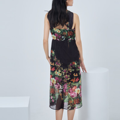 Đầm Voan Cổ Yếm Khoét Lưng Maxivic, La Mộc - LM0122124