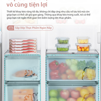 Tủ Lạnh Hisense Inverter Side By Side RS668N4EW-PU 519 Lít tiết kiệm điện, bảo hành 3 năm - HÀNG CHÍNH HÃNG