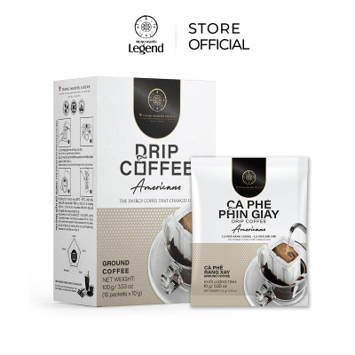Cà Phê Phin Giấy Trung Nguyên Legend Americano – Hộp 10 gói - Vị Thanh Nhẹ, Hậu Vị Ngọt