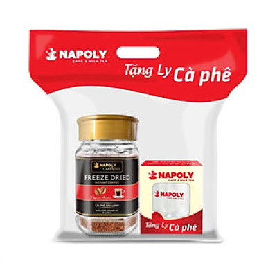 Cà Phê Sấy Lạnh FREEZE DRIED Napoli Coffee Robusta & Arabica Tiện Lợi Hòa Tan Uống Liền Thơm Ngon - Hủ 80gr