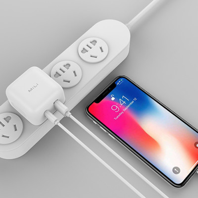 Adapter Sạc 2 Cổng USB và USB Type-C MiLi Speed Charger Tích Hợp Sạc Nhanh Chuẩn QC 3.0 HC-H18 - Hàng Chính Hãng