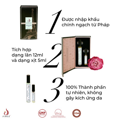 Bleu by Jubilé - Tinh dầu nước hoa Pháp nữ Dạng lăn 12ml Thơm Lâu, Sang Trọng, Quyến Rũ