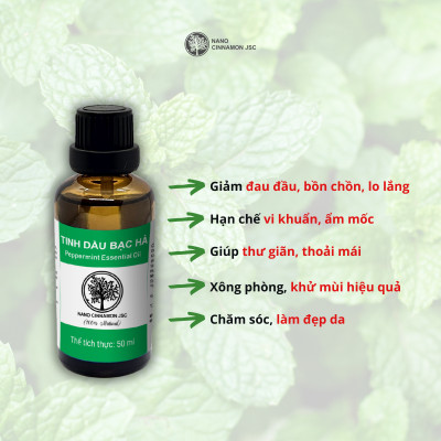 Combo Tinh Dầu Giảm Say Tàu Xe Nano Cinnamon - Quế, Bạc Hà, Lavender, 30ml