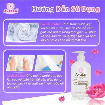 Nước Giặt Đồ Lót Lưu Hương 48 Hours 6 In1 Hương Anh Đào Ngọt Ngào Avatar (Chai 500 mL)