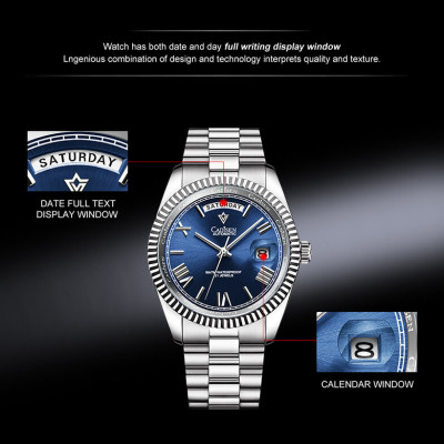 Đồng Hồ Nam Cadisen C8185M3 Chính Hãng Full Box Chống Nước Kính Chống Xước Dây Thép BH 2 Năm Máy Cơ