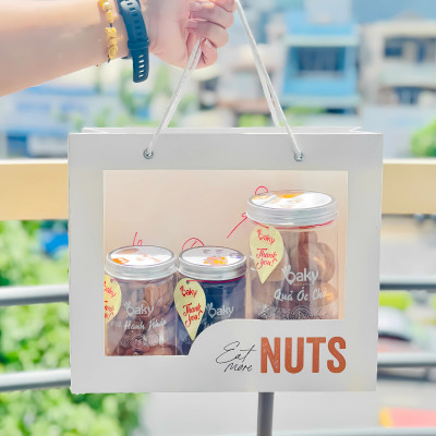 Combo Quà Tặng - Hạt Dinh Dưỡng Cao Cấp Oaky Hạnh Nhân Mỹ, Óc Chó Vàng, Nho Khô - Tặng kèm Túi Giấy Sang Trọng