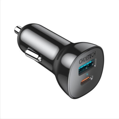 Củ Sạc Điện Thoại Ô Tô 38W CHOETECH TC0005 V2 USB Quick Charge 3.0 18W, Type-C PD 20W - Hàng Chính Hãng