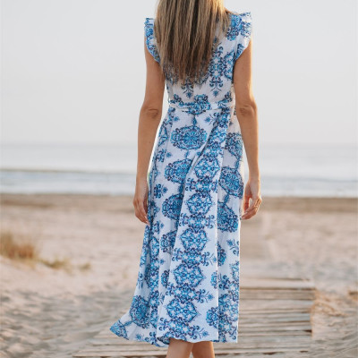 Maxi Hoa Kết Cườm Cotton Isla Bonita