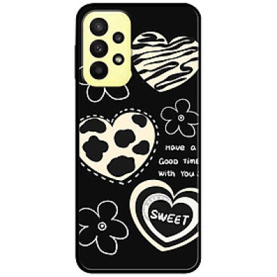 Ốp lưng dành cho Samsung A13 5G - Samsung A33 5G  - Tim Đen Trắng