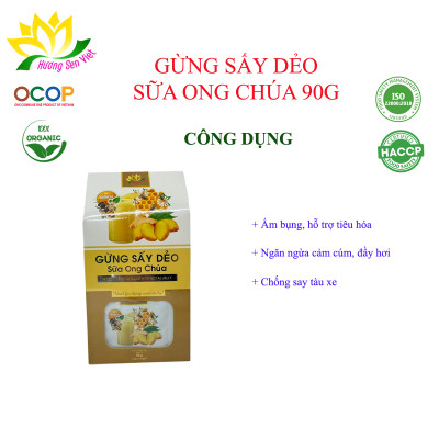 GỪNG SẤY DẺO SỮA ONG CHÚA HỘP 90G - HƯƠNG SEN VIỆT