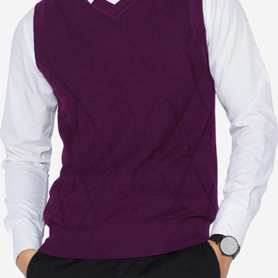 Áo Gile Aligro Cổ Tim Màu Tím ALENGL009