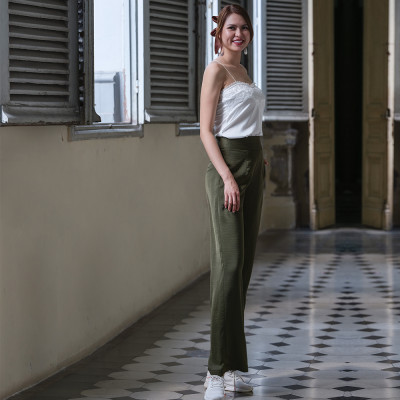 Quần Ống Rộng Quần Dài Quần Ống Suông Thời trang thiết kế Hity PAN049 (Xanh Rừng Nhiệt Đới)