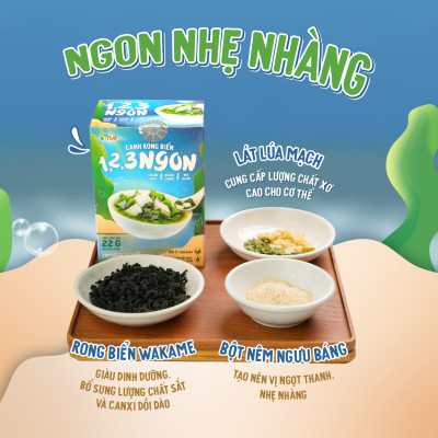 Thùng 12 hộp canh rong biển hộp 10 gói không bột ngọt - TÂM MINH FOODS