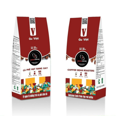Cà Phê Rovina Gu Việt- Pha Máy - Gói 250gr ( Nguyên Hạt) Mùi Thơm Quyến Rũ, Đậm Đà Đúng Chuẩn Gu Việt.