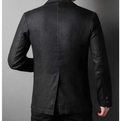 Áo khoác blazer nam cao cấp, phong cách Hàn quốc, có 2 túi, chất liệu linen xịn mịn