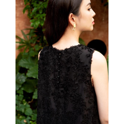 Đầm Suông Đuôi Cá Hoa Xù De Leah 