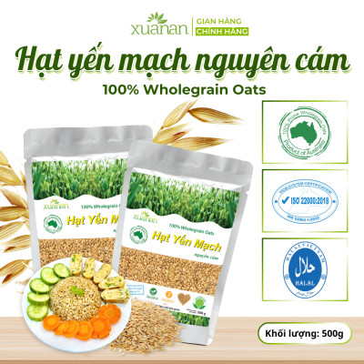 Hạt Yến Mạch Nguyên Cám Úc Xuân An [ko đường] Túi 500G (100% Australian Wholegrain Oats)(Tặng Kèm 1 Túi Yến Mạch 150G)