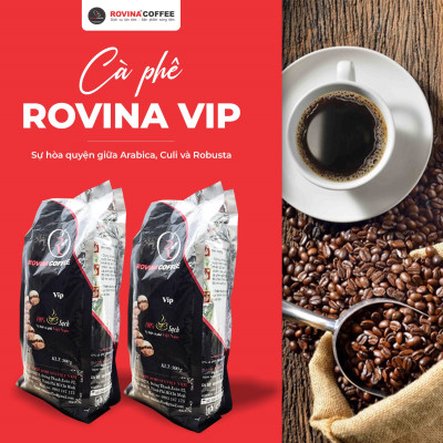Cà Phê Rovina VIP Pha Phin -  Gói 500gr ( Xay Sẵn) Mùi Vị Đặc Trưng Cân Bằng Phù Hợp Với Khách Hàng Thích Uống Cafe Có Mùi Thơm Quyến Rũ, Chua Nhẹ. Đúng Gu Âu