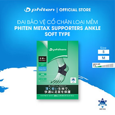 Đai cổ chân mềm Phiten Metax Supporter Ankle Soft Type Super Light AP241003/AP241004/AP241005