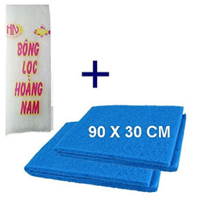 2 Xốp Lọc 90x30cm & Bông Lọc 60x13cm | Vật Liệu Lọc Nước Hồ Cá Hiệu Quả