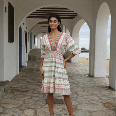 Đầm Boho Thổ Cẩm Cotton Cao Cấp Luna Llena