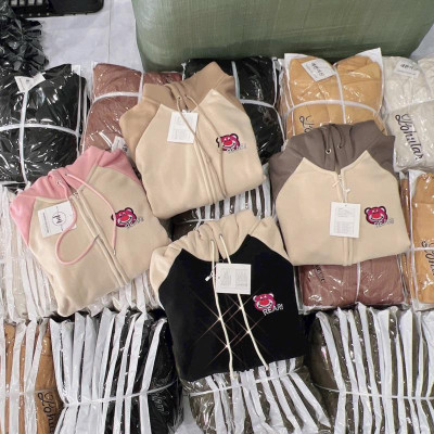 Áo khoác của nữ dây kéo Gấu Raplag Hình Thêu xinh xinh đẹp-A2074