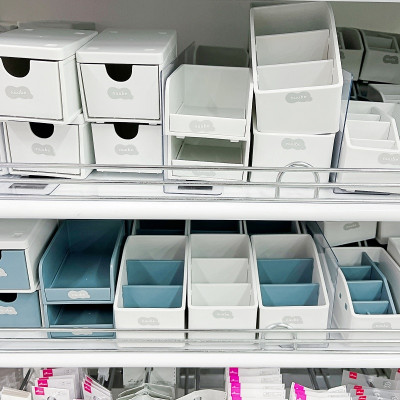 Khay đựng đồ dùng văn phòng 03 ngăn Neuube - Xám xanh - Hàng Nội Địa Nhật Bản