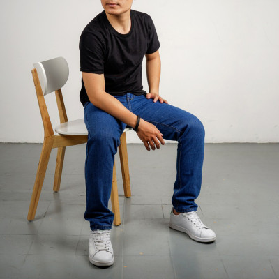 Quần jean nam ống suông Muidoi Q63 (Xanh đậm)