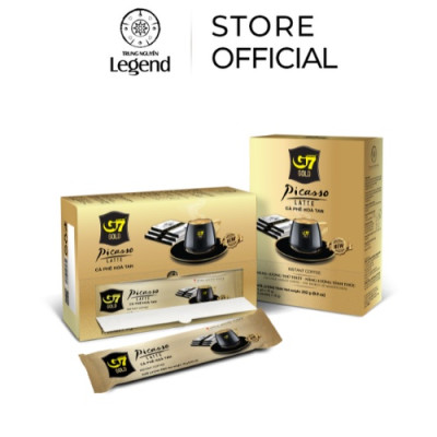 Cà Phê Hòa Tan G7 Trung Nguyên Gold Picasso Latte - Hộp 14 Gói - Cà Phê Sữa Hương Vanilla, Bùi béo, Ít đắng