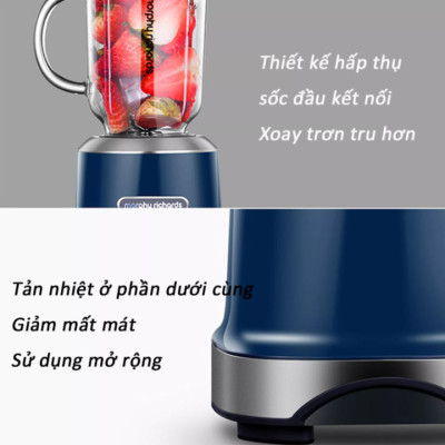 Máy Xay Sinh Tố 2 Ly Cao Cấp Morphy Richards - Dung tích 600ml - Công suất 300W - Tốc độ xay 24000 RPM - Hàng Nhập Khẩu