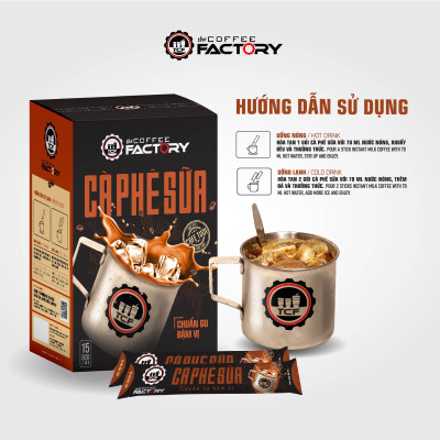 Cà phê sữa hòa tan The Coffee Factory (Hộp 15 gói x 16g)