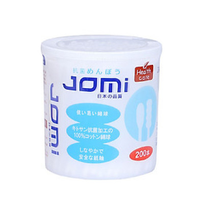 Hộp bông ngoáy tai Jomi kháng khuẩn 1 đầu xoắn cho người lớn 200 que