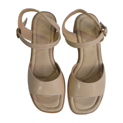 Giày Sandal Nữ Cao Gót HÀ NAM Da Bò Thật Thời Trang Cao Cấp 3cm DNU2178