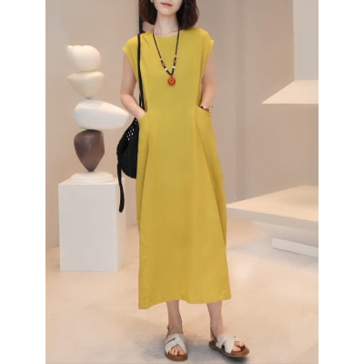 Áo sơ mi váy dáng dài, chất liệu đũi mềm mịn, form dài rộng kiểu Hàn Quốc,  áo váy nữ,  NeSa Shop AT15