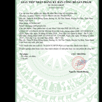 PQA Viên nén Phế Quản là dược phẩm thảo dược hỗ trợ bổ phế giúp ngăn ngừa các biểu hiện ho, ho có đờm, ho khan do viêm họng, viêm phế quản.