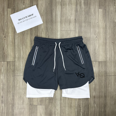 Quần 2 lớp nam tập gym DO GYM SHOP thun lỗ kim thoáng mát khi chơi thể thao QV2L11