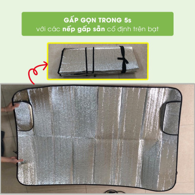 Tấm che nắng ô tô bạt che kính lái xe hơi phủ hai lớp nhôm chống nóng cách nhiệt Tâm Luân