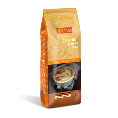 Cà Phê RANG XAY Napoly Coffee Robusta & Arabica Nguyên Chất, Rang Mộc, Đắng Dịu, Thơm Nồng Dành Cho PHA PHIN - Túi 500gr