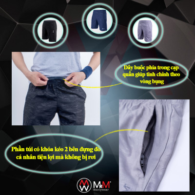 Quần đùi short gió nam thể thao Họa Tiết Rằn Ri trẻ trung năng động, thoáng mát co giãn 4 chiều MRM Manlywear