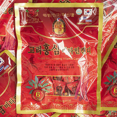 Kẹo Hồng Sâm Vitamin Hàn Quốc - Ginseng House Gói 200g