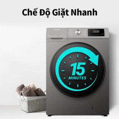 Máy giặt Hisense Inverter cửa ngang WFQA1043BT 10.5kg diệt khuẩn 99%, tiết kiệm điện, bảo hành 3 năm - HÀNG CHÍNH HÃNG