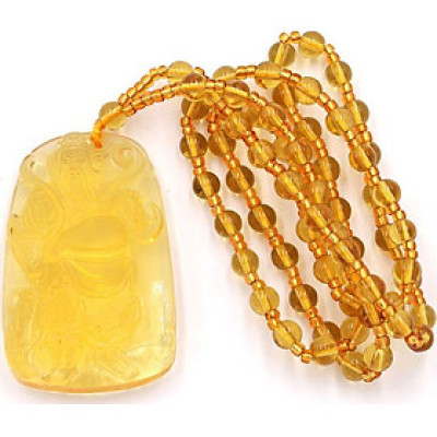 Vòng cổ tượng Quan công Pha lê vàng DQCV14