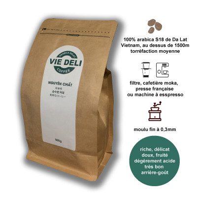 Cà phê bột Arabica Dalat Viedeli, túi 500g