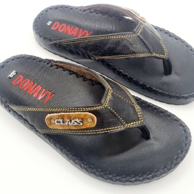 DÉP KẸP NAM DA BÒ - ĐÍNH KHUY CLASS THỜI TRANG 