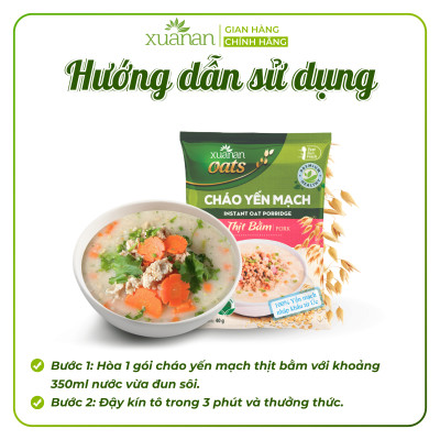 Cháo Yến Mạch Thịt Heo Bằm Xuân An Gói 40G (Mua 6 Gói Tặng Kèm 1 Gói )