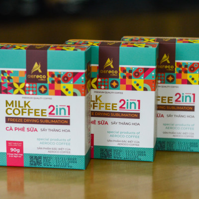 Cà Phê Aeroco Sấy Lạnh Thăng Hoa 2in1_Hộp 90g (18g/ gói* 5 gói)