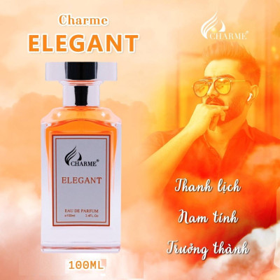 Nước hoa nam lưu hương lâu, Charme Elegant, hương biển hiện đại và nam tính, dành cho phái mạnh, 100ml
