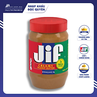Bơ Đậu Phộng Mịn Jif 1,13kg - Nhập Khẩu Mỹ | Jif Creamy Peanut Butter 1.13kg