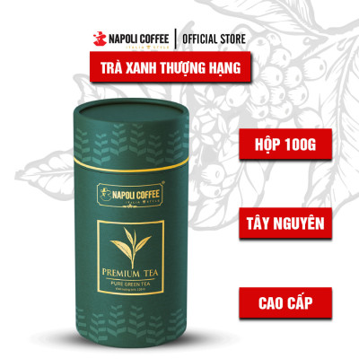TRÀ XANH PREMIUM TEA Napoli Coffee Cao Cấp Cầu Đất Đà Lạt Giúp Định thần, Đậm vị, Hậu Ngọt Thơm Lâu - Lon 100g