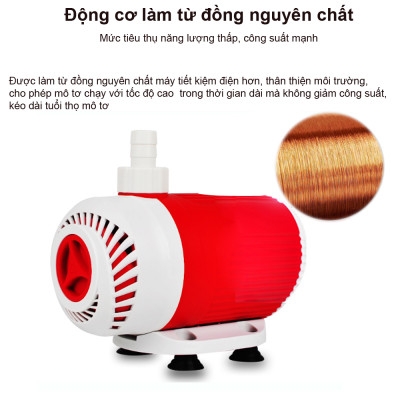 Máy bơm nước hồ cá cảnh BAOYU BY102 15W 1000L/H cao cấp, siêu bền, tiết kiệm điện. Bảo hành uy tín